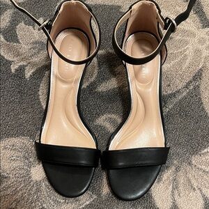 Kelly & Katie Black Ankle Strap Heels